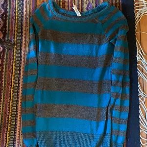 Gray and Blue Striped Light Sweater